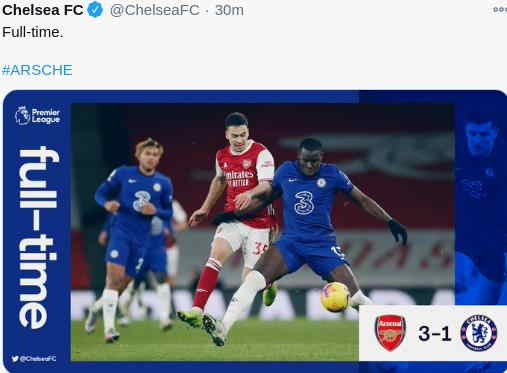 Hasil Arsenal vs Chelsea Skor Akhir 3-1 | Boxing Day 2020 Hasil Arsenal vs Celsea Skor 3-1