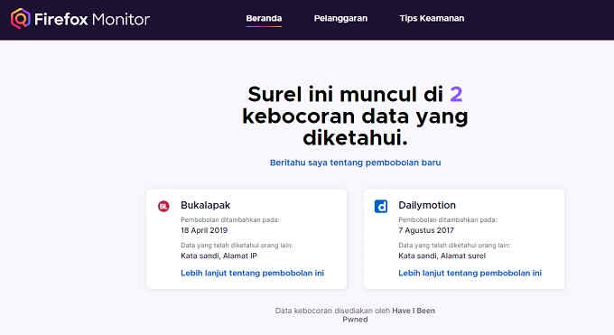 Monitor Firefox : Cara Cek Email Ecommerce Yang Di Hack Monitor Firefox : Cara Cek Email Ecommerce Yang Di Hack 2