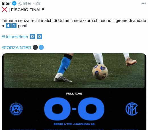 Hasil Udinese vs Inter Milan