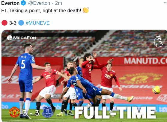 Hasil MU vs Everton Skor Akhir 3-3 | 7 Februari 2021 Hasil Man United vs Everton 3-3