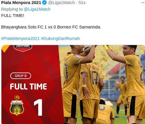 Hasl Bhayangkara Solo FC vs Borneo FC Samarinda