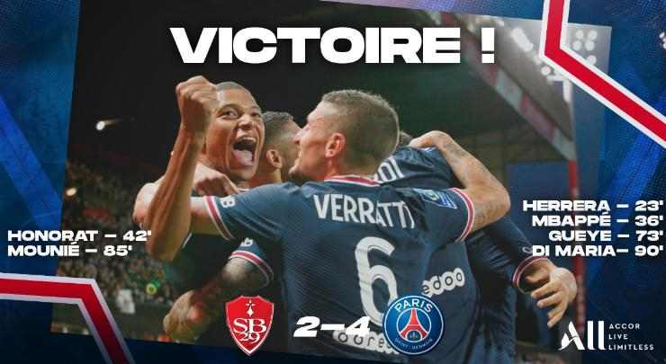 Hasil Brest vs PSG Skor Akhir 2-4