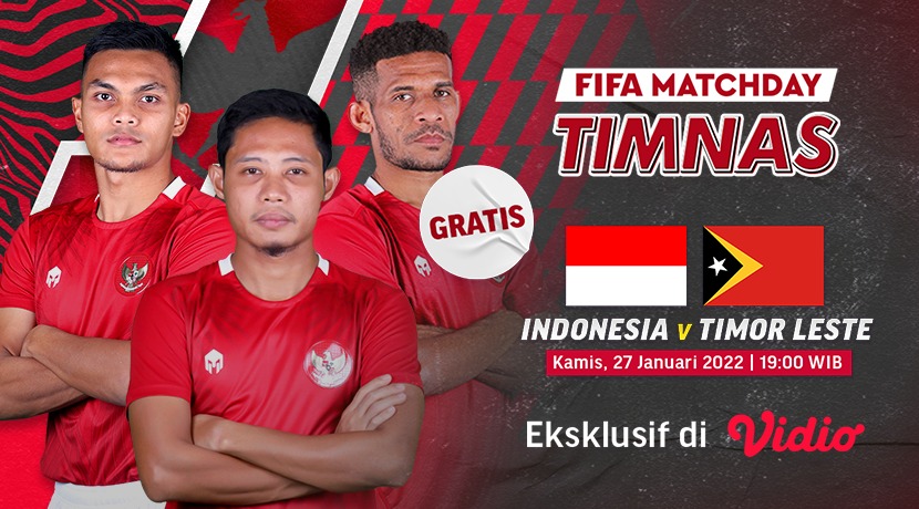 Jadwal Live Streaming Leg Pertama Uji Coba Timnas Indonesia U-23 vs Timor Leste di Vidio 