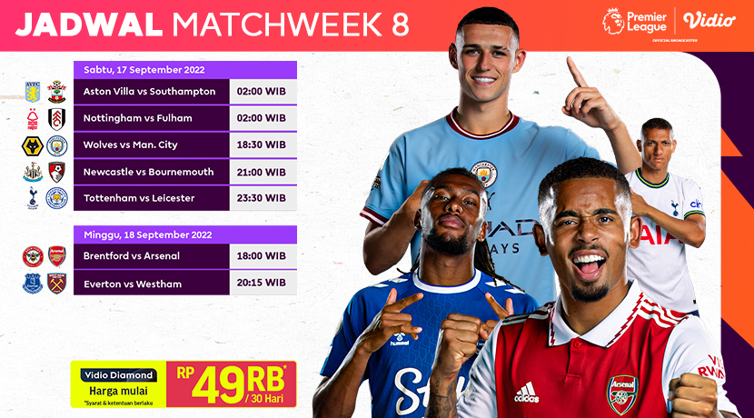 Jadwal Live Streaming Liga Inggris Matchweek 8