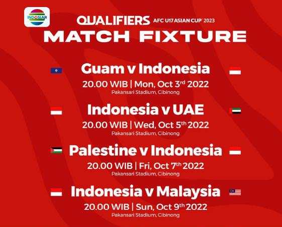 Jadwal Kualifikasi Piala Asia U17 2023 Timnas Indonesia Live Indosiar