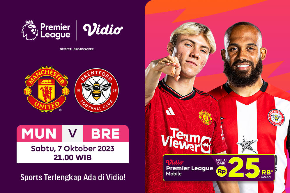 Link Live Streaming Manchester United Vs Brentford di Vidio, 7 Oktober 2023