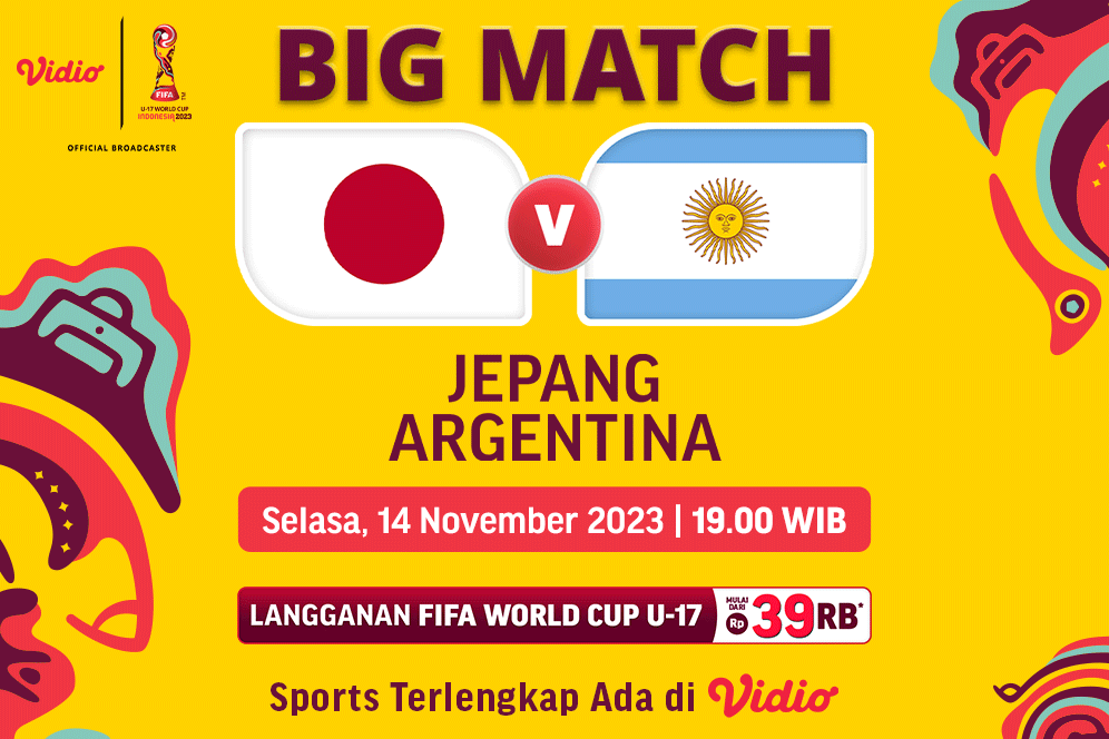 Link Live Streaming Piala Dunia U-17: Jepang vs Argentina di Vidio Hari Ini!